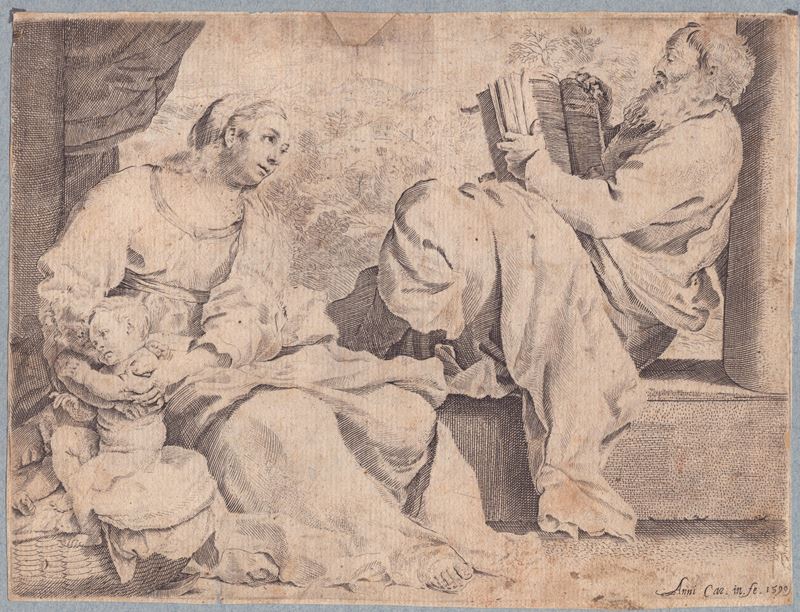 Annibale Carracci - La Sacra Famiglia con San Giovanni Battista