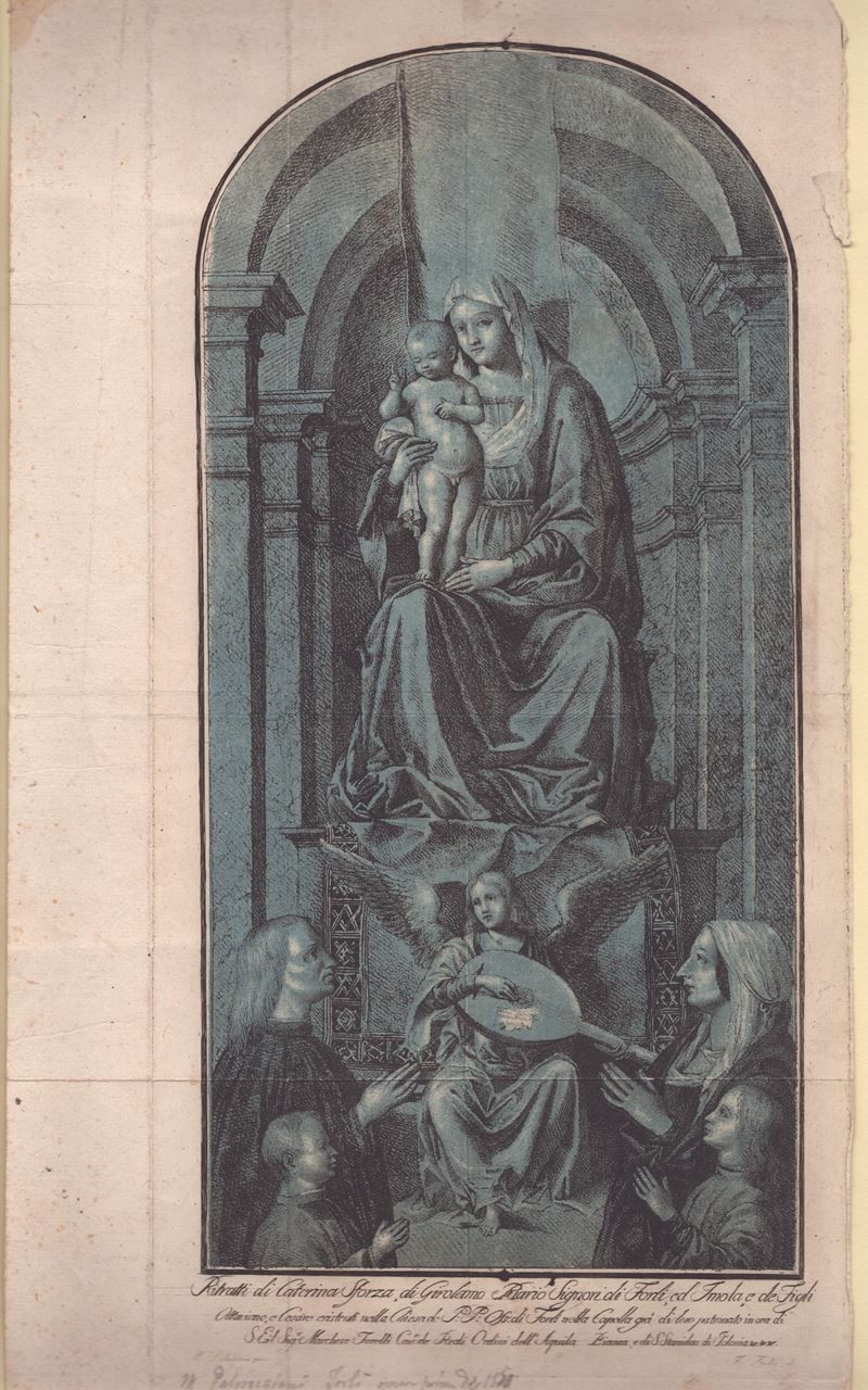 Giuseppe Zauli - Madonna con il Bambino in Trono con Caterina Sforza e Girolamo Riario con i Loro...