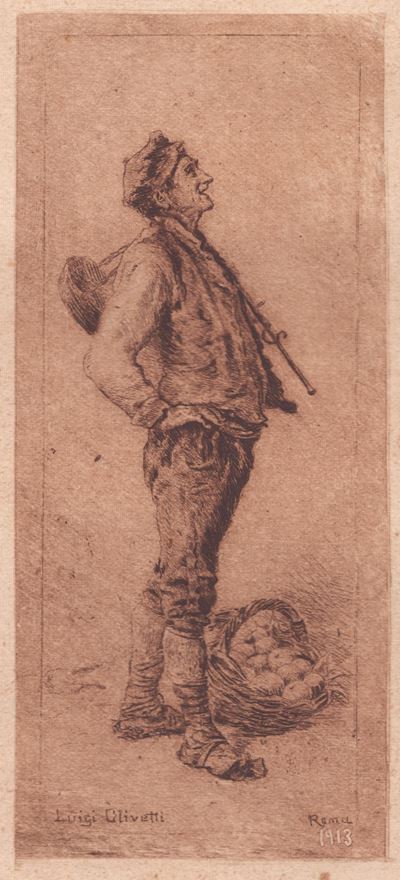 Contadino con Cesto di Frutta