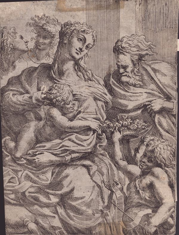Girolamo Francesco Maria Mazzola detto il Parmigianino - Madonna col bambino, san Giuseppe e san Giovannino