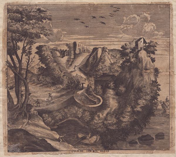 Wenceslaus Hollar,Johann Christian Vollerdt - Paesaggio antropomorfo