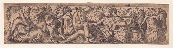 Odoardo Fialetti - Frieze with young hero sitting in front of a man and a woman
