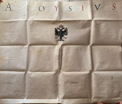 Carlo V. Privilegio a Favore di Gasparo Pignatta, Documento su Pergamena in Latino. Roma, 29 Marz...