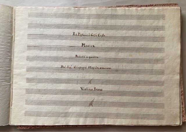 Haydn Franz Joseph. la Passione di Gesù Cristo Musica Ridotta a Quattro dal Sig.r Giuseppe Haydn....