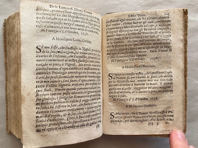 Franco, Niccolò (1515-1570). De le Lettere di Nicolo' Franco, Scritte À Prencipi, Signori, & Ad A...