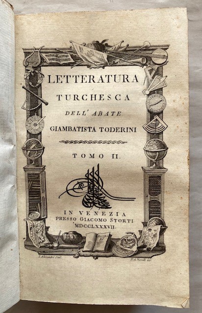 Toderini, Giambattista. Letteratura Turchesca. Venezia: Giacomo Storti, 1787.