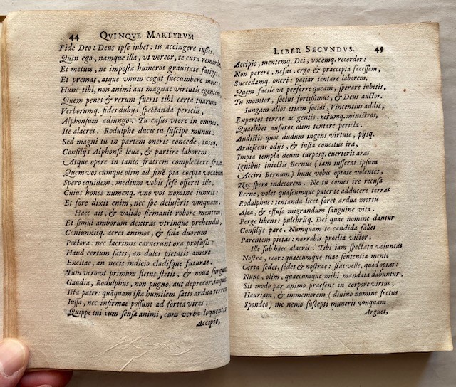 Benci, Francesc. Quinque Martyres. Rome, Ex Typographia Vaticana (colophon: Domenico Basa), 1592