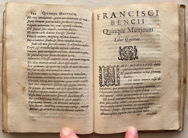 Benci, Francesc. Quinque Martyres. Rome, Ex Typographia Vaticana (colophon: Domenico Basa), 1592