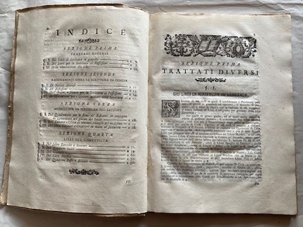  SCRITTURA DI POSSESSIONI PER BILANCIO DI UN COMPUTISTA FIORENTINO. In Firenze, Nella Stamperia già Albizziniana all'Insegna del Sole, 1774.