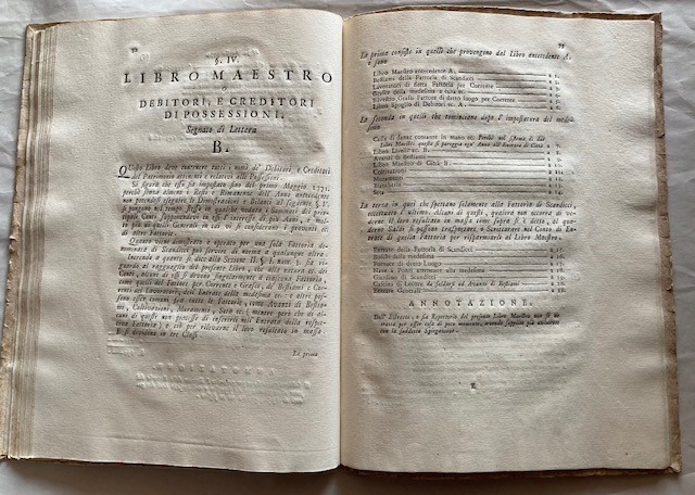 Scrittura di Possessioni per Bilancio di un Computista Fiorentino. in Firenze, nella Stamperia Gi...