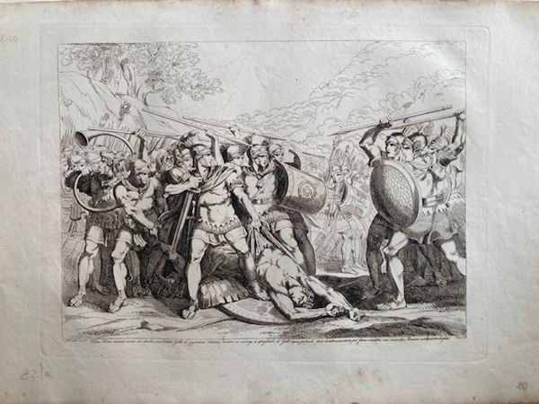 PINELLI, BARTOLOMEO. Nice set of 45 large engraved plates by Pinelli, all dedicated to Roman history