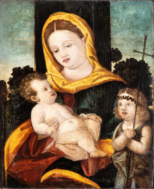 Artista veneto, prima met&#224; XVI secolo - Virgin with Child and Saint John the Baptist