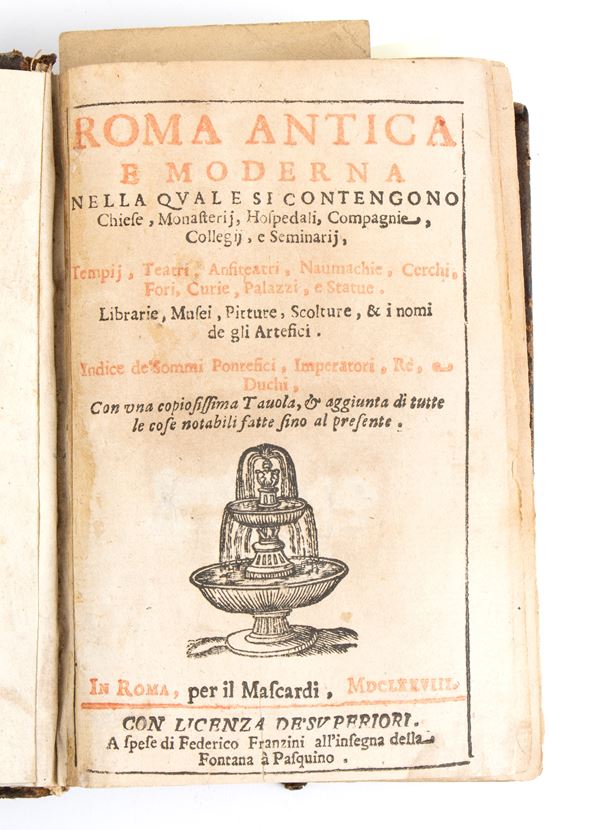 FRANZINI FEDERICO. ANCIENT AND MODERN ROME. Rome 1677