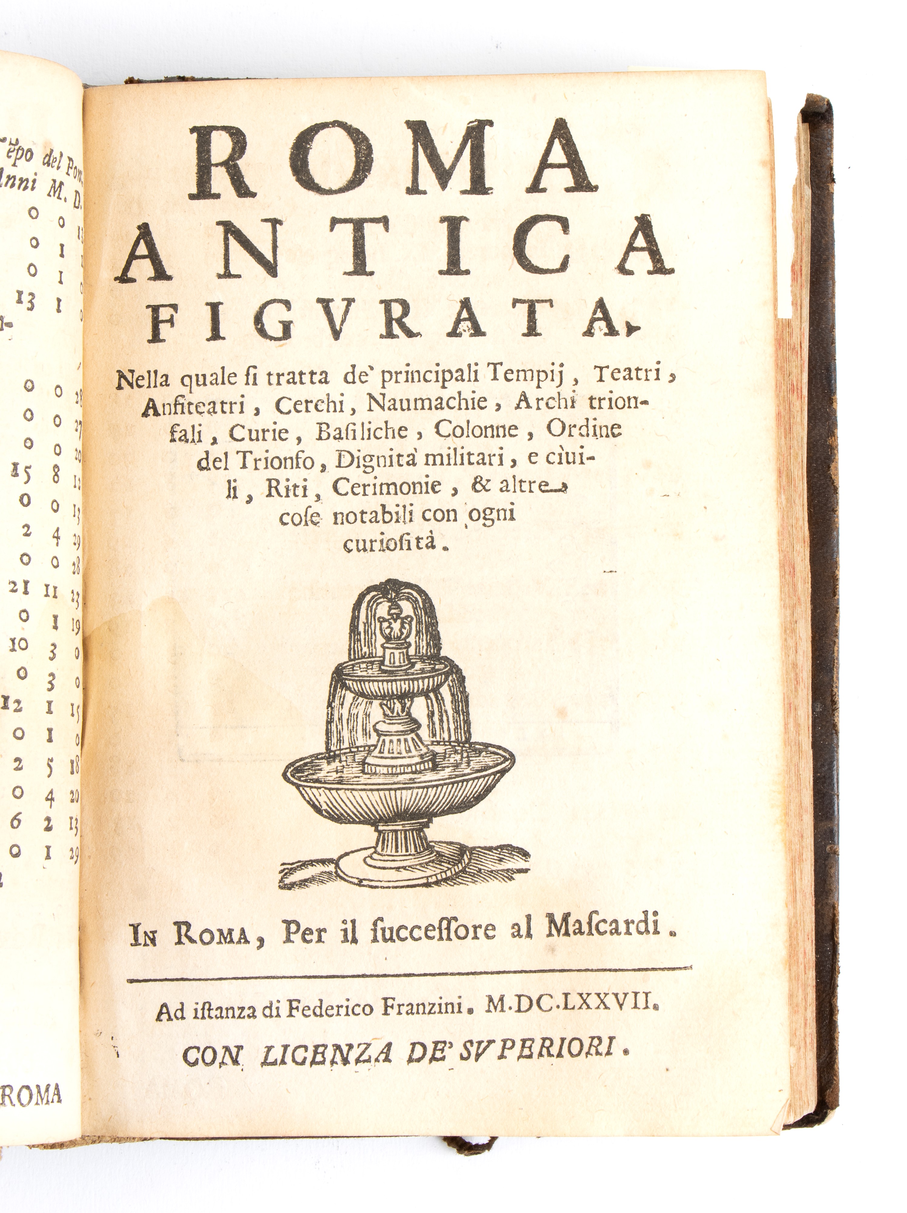 FRANZINI FEDERICO. ROMA ANTICA E MODERNA. Roma 1677