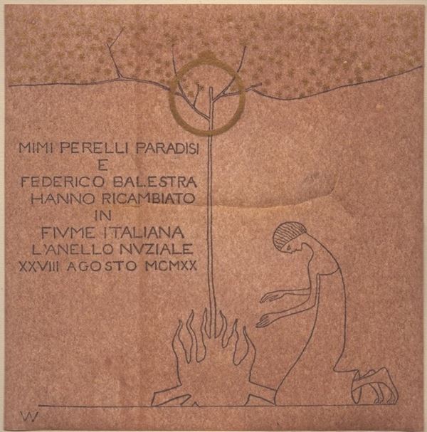 ADOLFO WILDT - Mimi Perelli Paradisi e Federico Balestra hanno ricambiato in Fiume italiana l’anello nuziale, XXVIII agosto MCMXX
