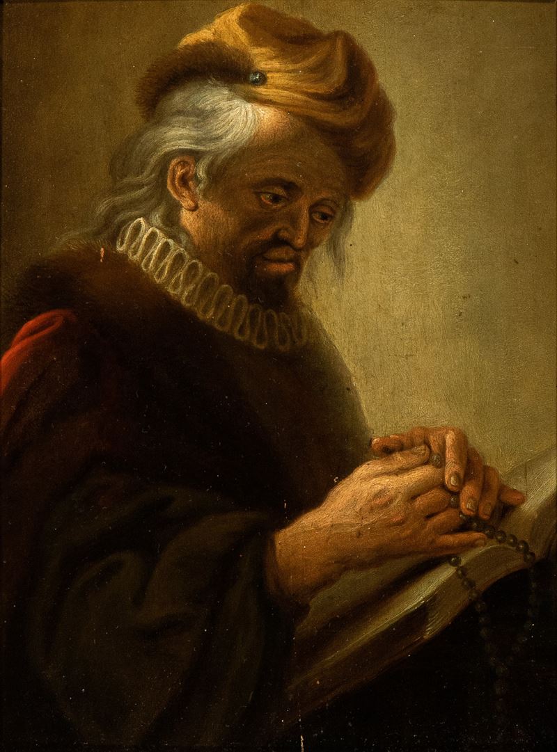 Rembrandt Van Rijn - Profeta con Libro e Turbante