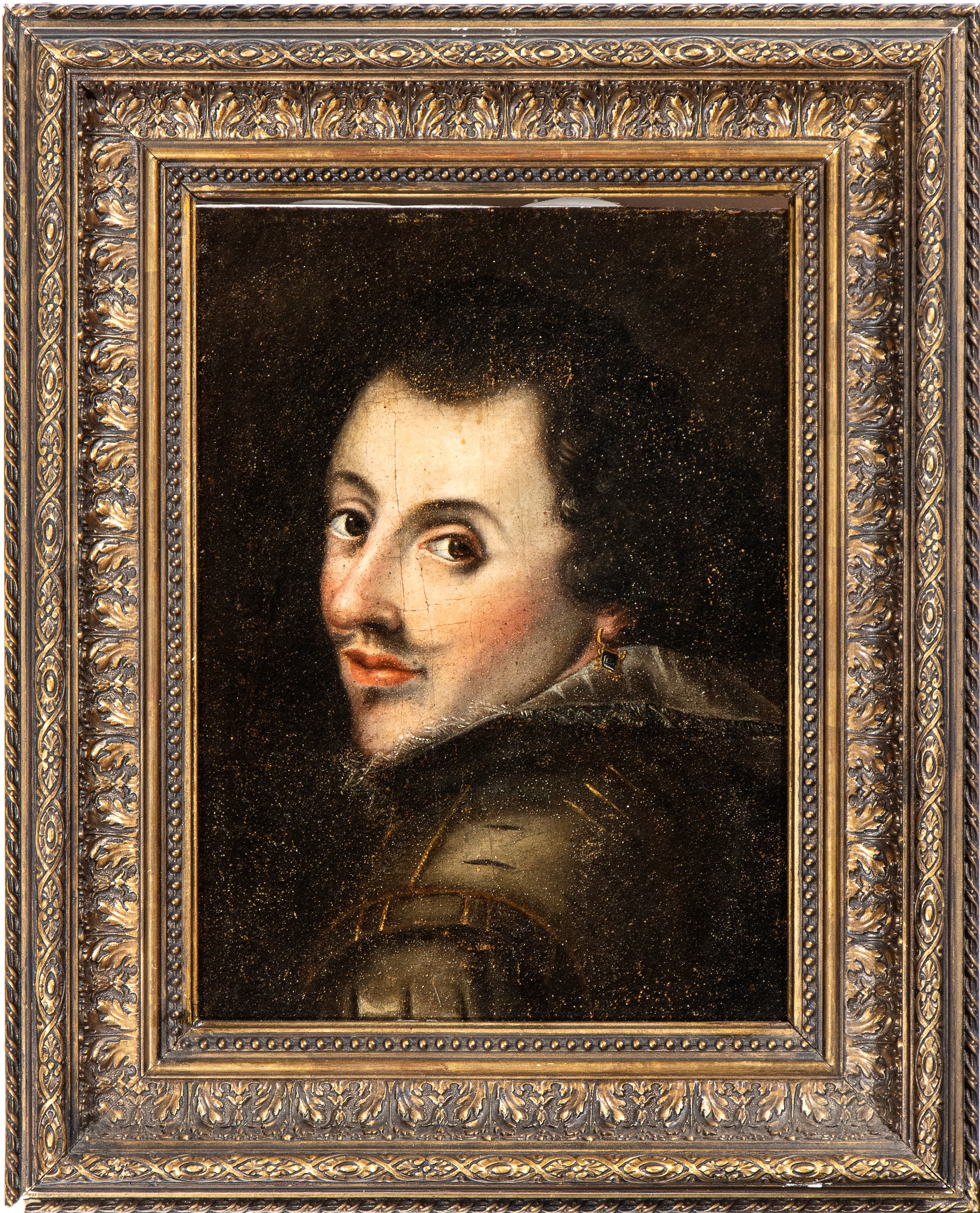Artista Fiammingo, XVII Secolo - Ritratto di Gentiluomo con Baffi