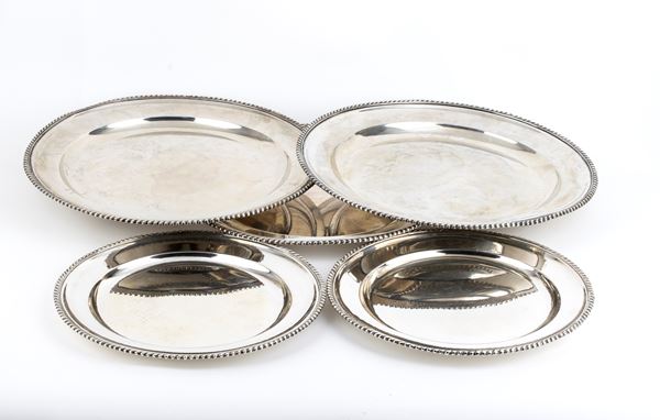 Set 5 silver dishes - Italy, early 20th century, mark of Miracoli Milan
