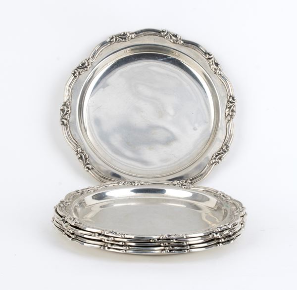Sei piatti in argento - Italia, XX secolo