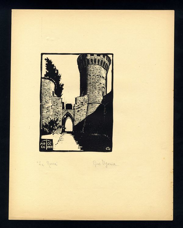 Giuseppe Ugoni : The Fortress (of Brisighella)  (1923)  - Auction Old Master and Modern Prints, Matrices, Maps, Photography - Bertolami Fine Art - Casa d'Aste