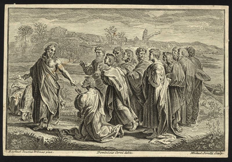 Miguel De Sorello - Gesù Consegna le Chiavi a S. Pietro sul Lago di Tiberiade (pasce Oves Meas)
