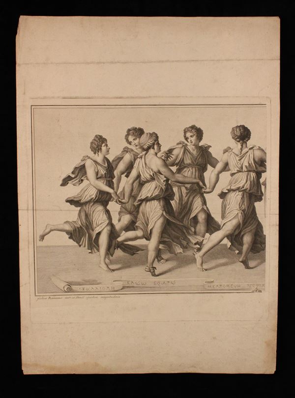 Ferdinando Gregori : La Danza di Apollo con le Muse  (1780 ca.)  - Asta Stampe antiche e moderne, fotografia, matrici e carte geografiche - Bertolami Fine Art - Casa d'Aste