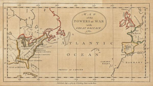 Map of the Powers at war with Great Britain