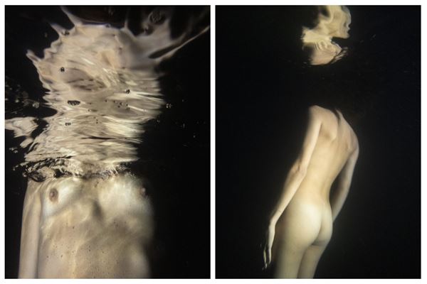 Martina Cirese - a) Woman Underwater #5. Marseille, France 2020; b)Woman Underwater #3. Marseille, France, 2022. Dittico