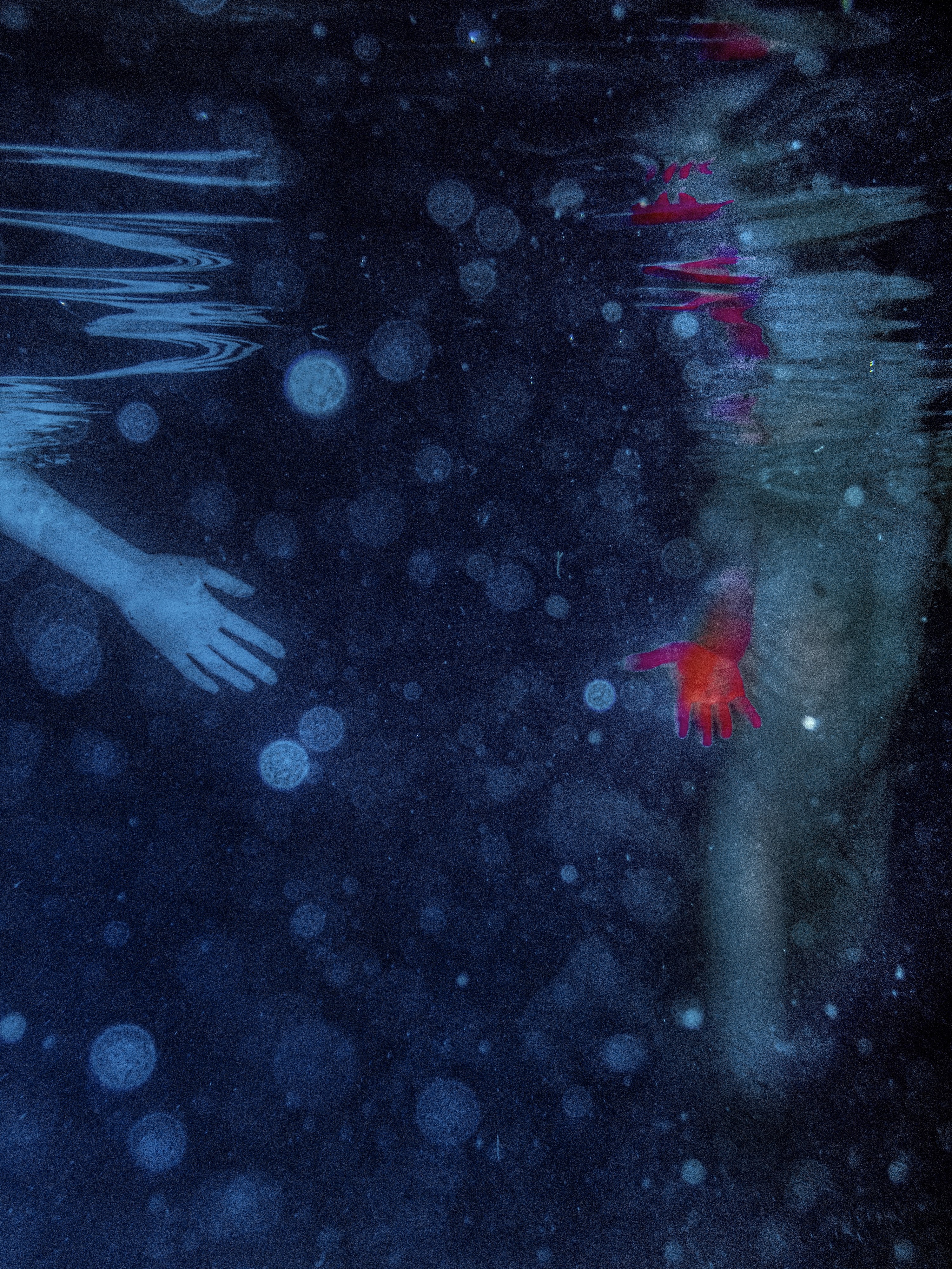 Martina Cirese - A) Figures Underwater #1. Marseille, France, 2021; B) Figures Underwater #2. Lip...
