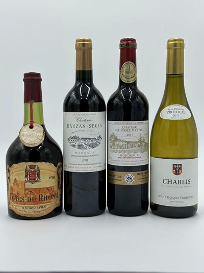 Cotes Du Rhone Hogier & Fils - Château Rauzan Segla Margaux - Château Bel Orme Martial - Chablis ...