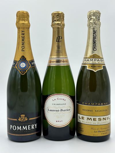 Laurent Perrier la Cuvée - Pommery - le Mesnils Oger Blanc De Blancs