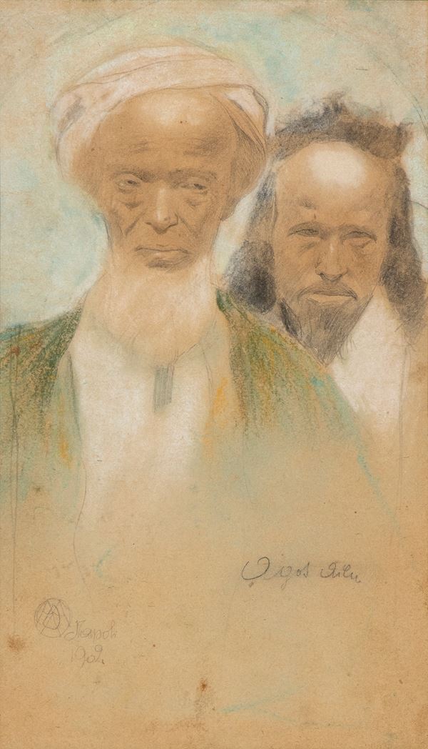 ANGIOLO D'ANDREA - Two arabic men at the Granili in Naples