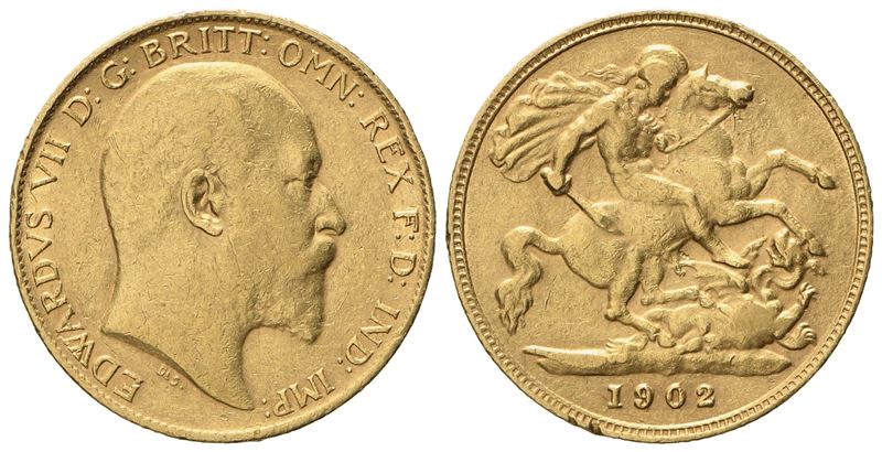 Inghilterra. Edoardo VII (1901 - 1910). Mezza Sterlina 1902. Au 917 (3,97 G; 18,8 MM)