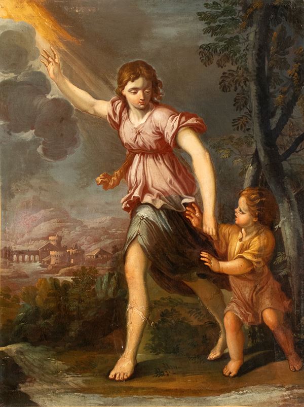 Artista romano, met&#224; XVIII secolo - Tobiolo and the angel
