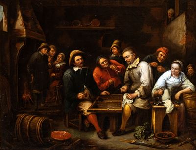 Interno di Osteria con Giocator di Backgammon