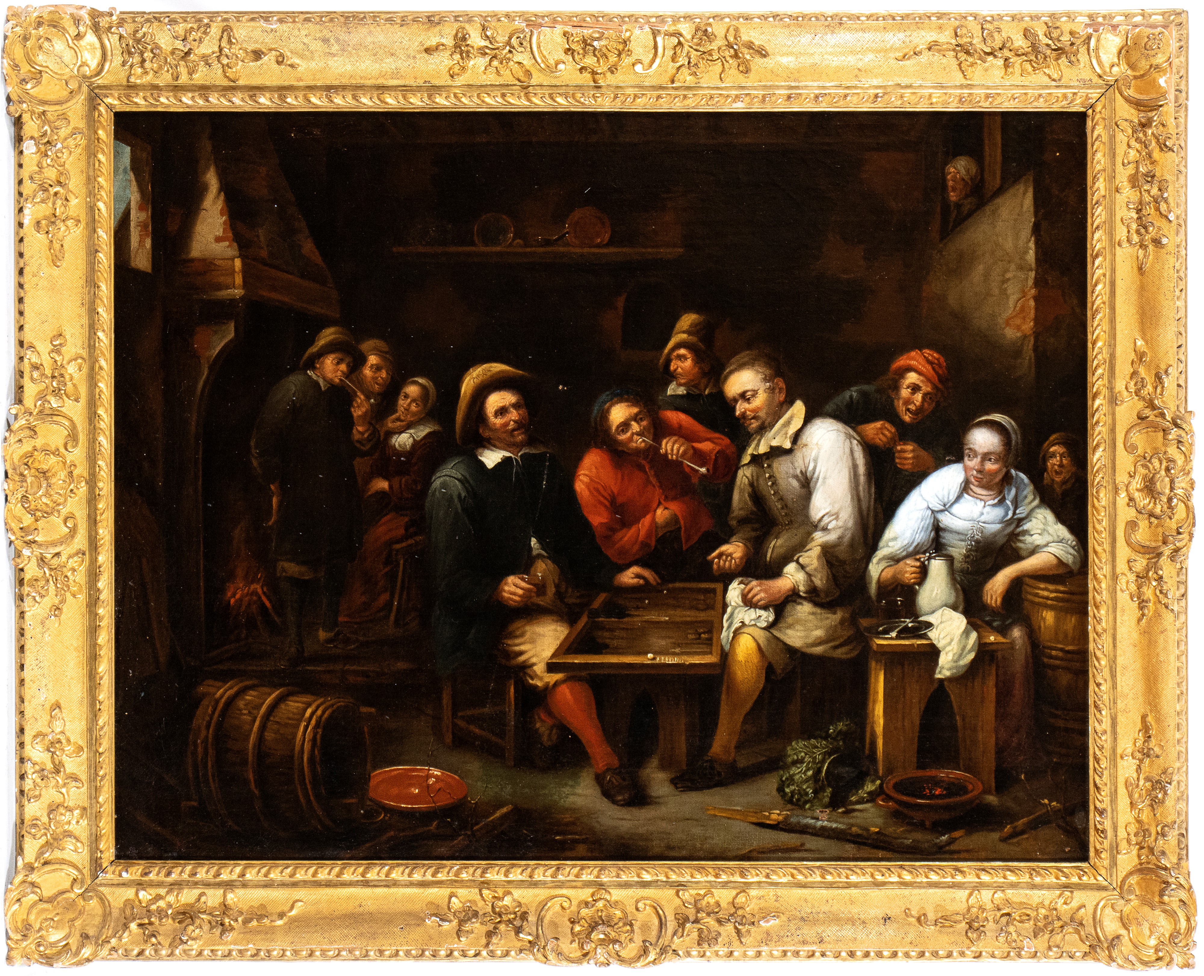 Gillis Van Tilborgh - Interno di Osteria con Giocator di Backgammon