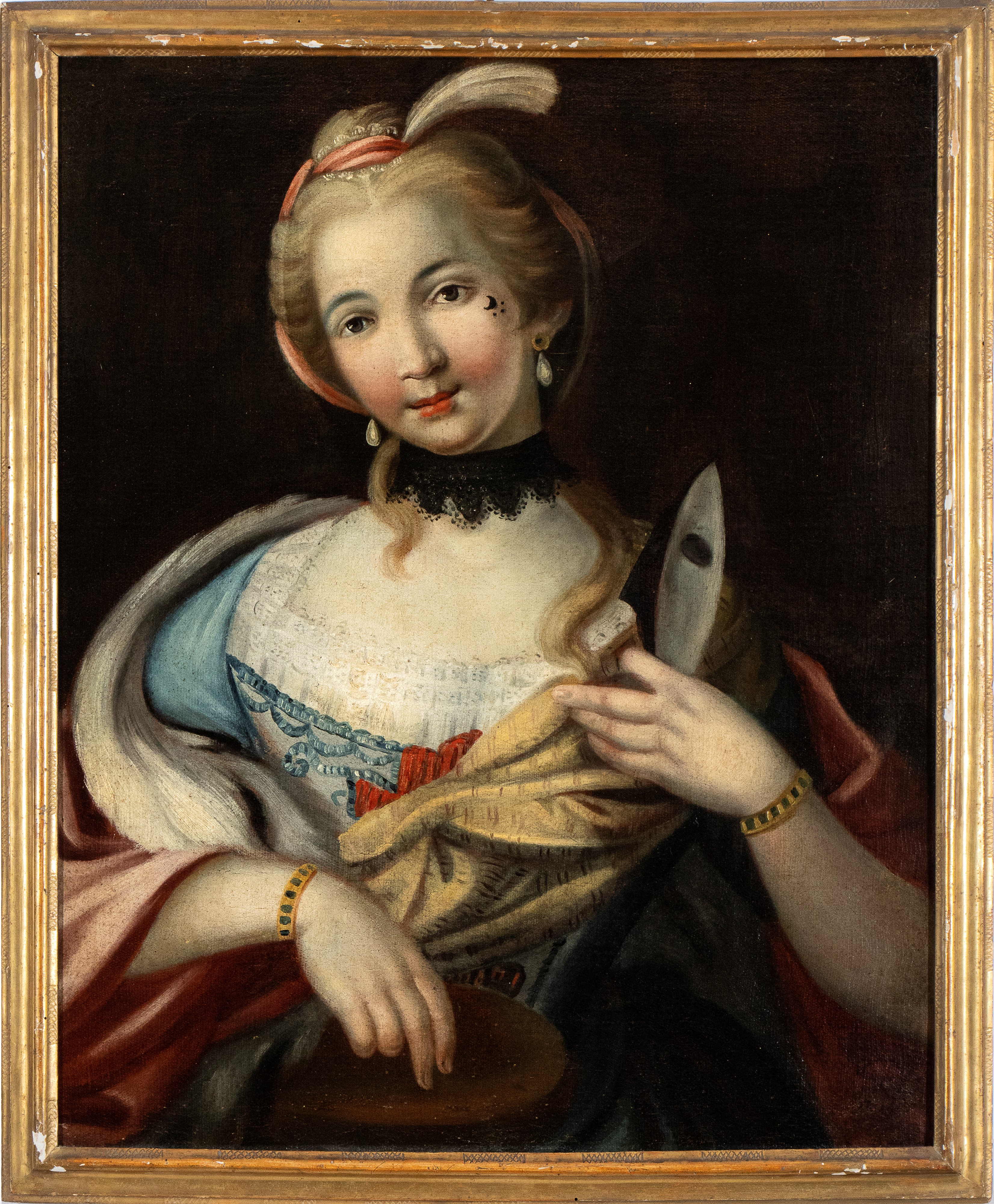 Artista Veneto, Fine XVIII - Inizio XIX Secolo - Ritratto di Dama con Maschera