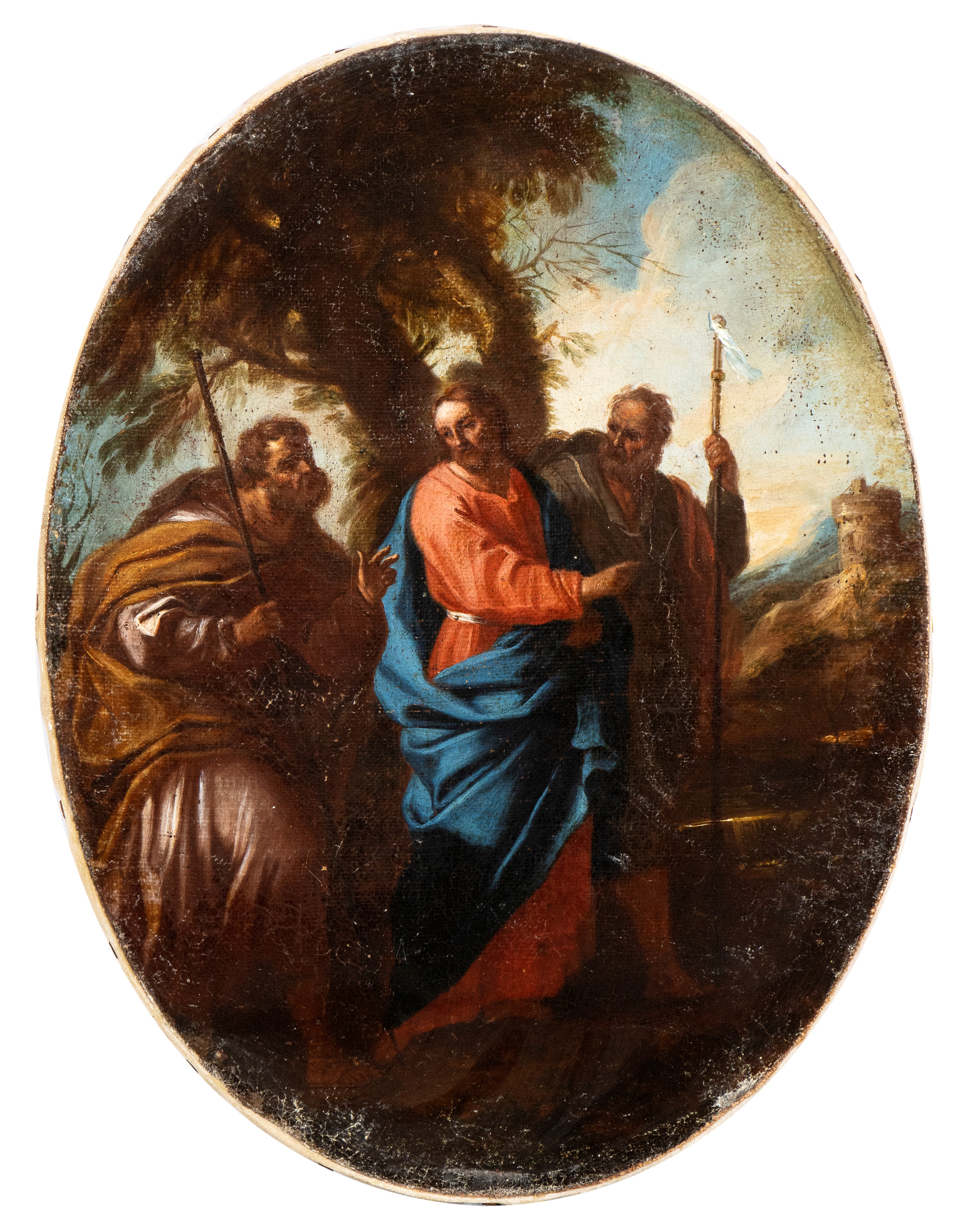 Artista Attivo a Roma, Prima Metà XVIII Secolo - A) Noli Me Tangere; B) Incontro a Emmaus. Coppia...