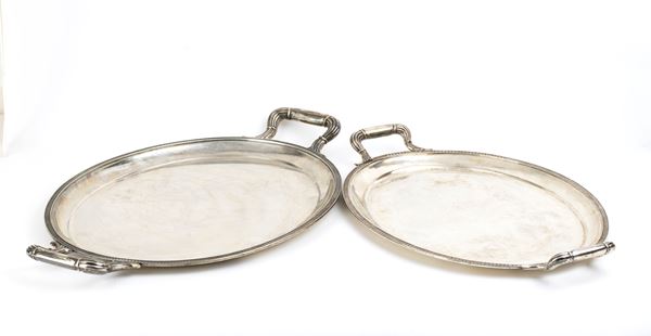A pair of silver trays - Italy 20th century, mark of Luigi Calegaro