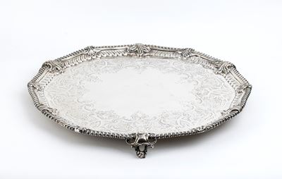 Importante Salver Vittoriano Inglese in Argento