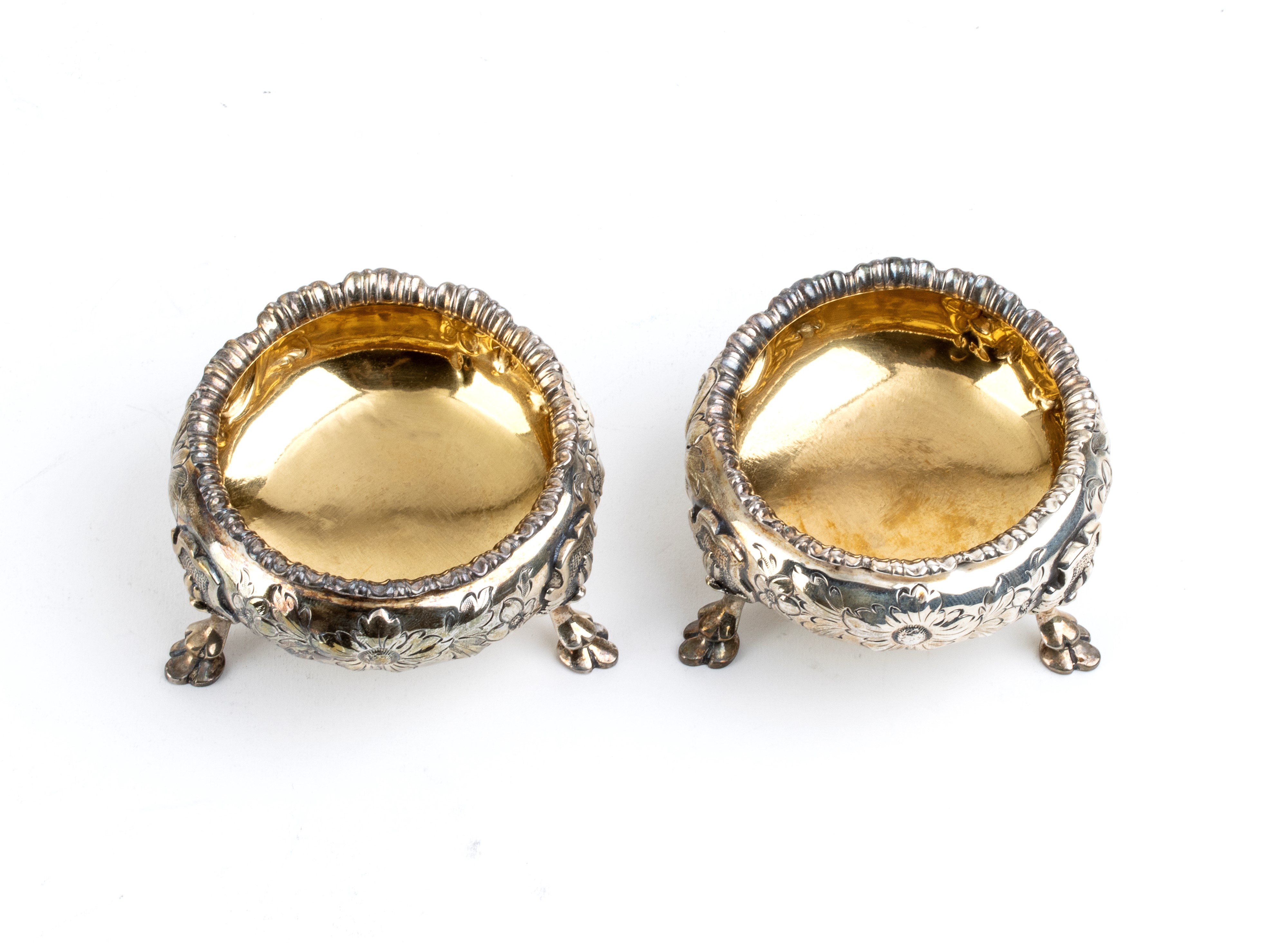 George John Richards & Edward Charles Brown - Coppia di Saliere Vittoriane Inglesi in Argento