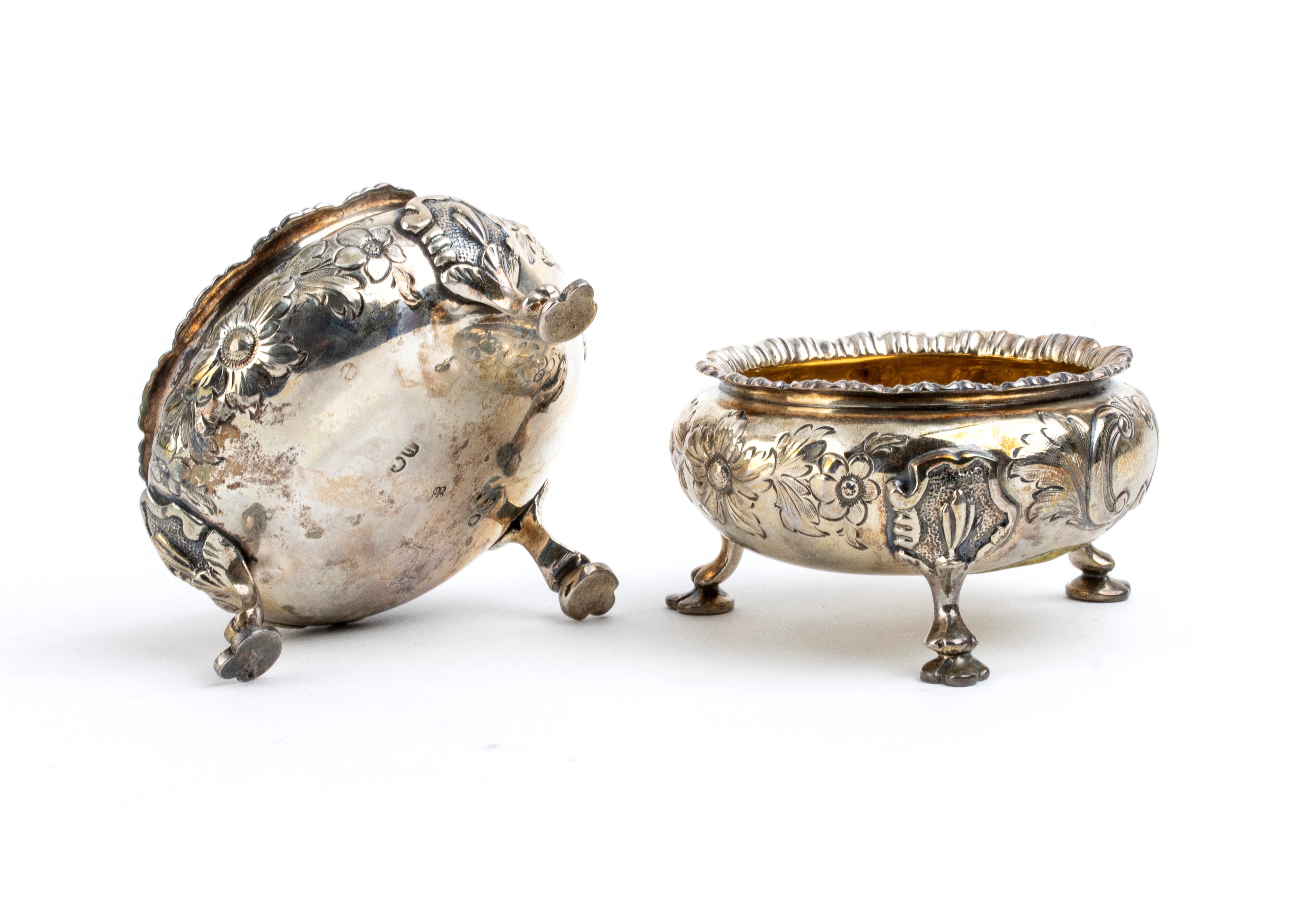 George John Richards & Edward Charles Brown - Coppia di Saliere Vittoriane Inglesi in Argento