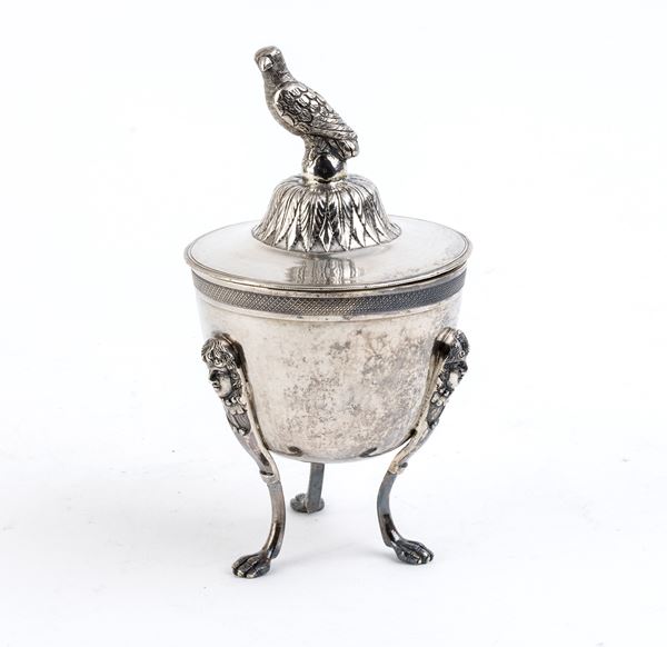 Italian silver sugar bowl