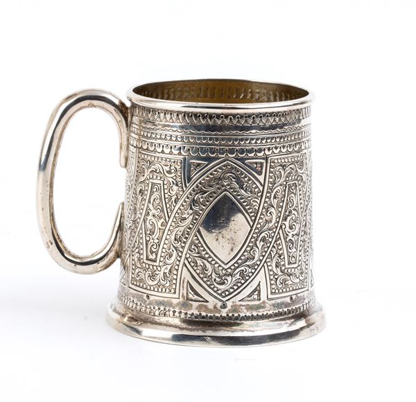 William Marshall &amp; Son - Scottish Victorian sterling silver christening mug