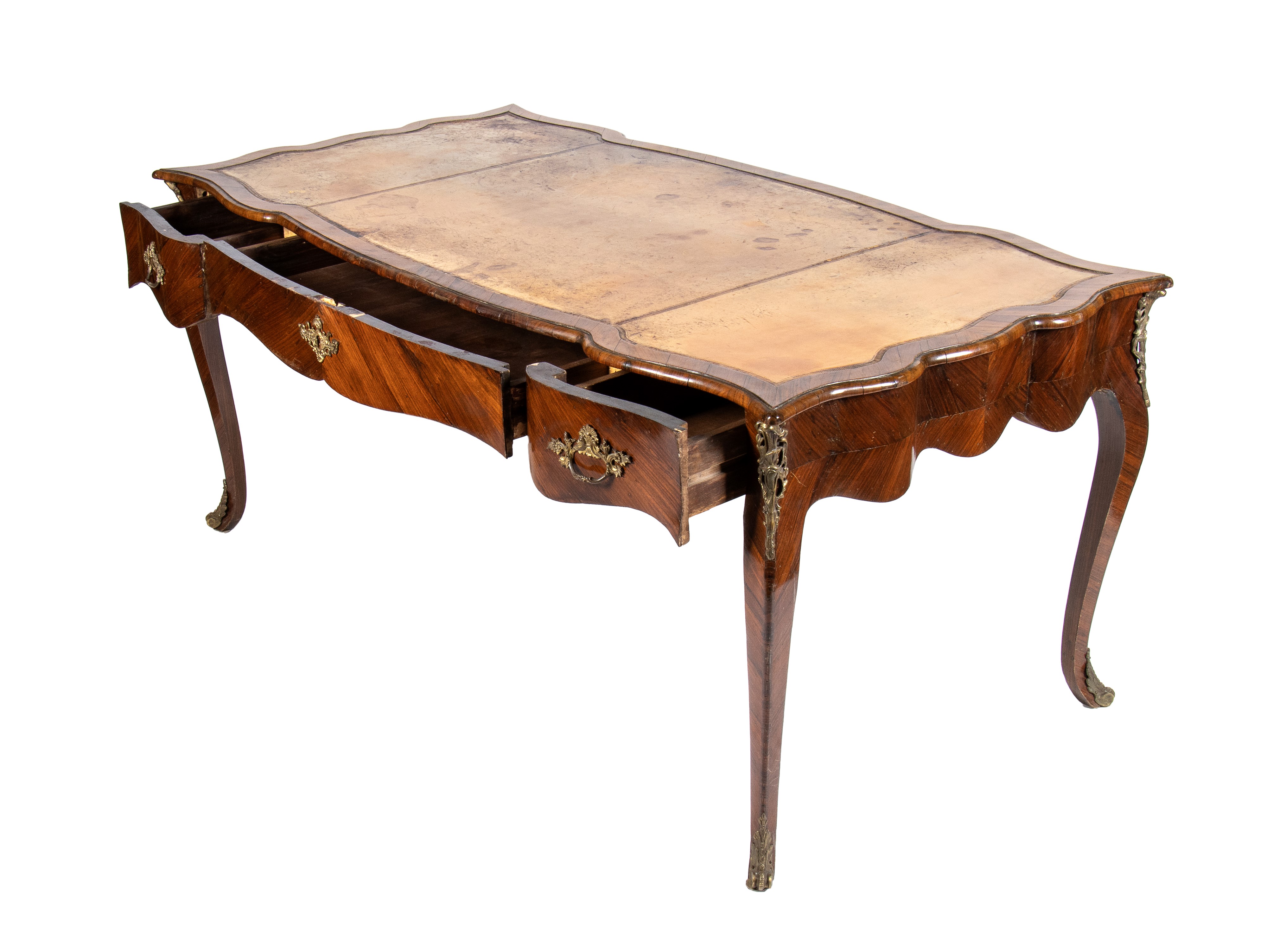 Bureau Plate Francese con Poltrona Chesterfield