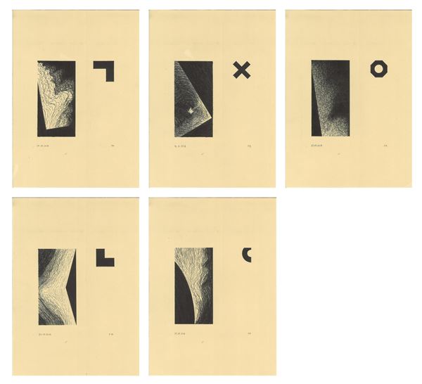 Giorgios  Papaevangeliou - Senza titolo. 5 drawings