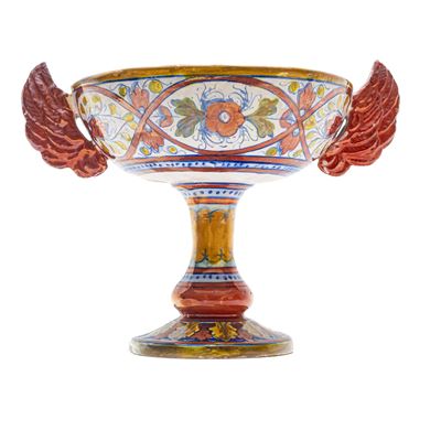 Alzata Centrotavola in Ceramica a Lustro
