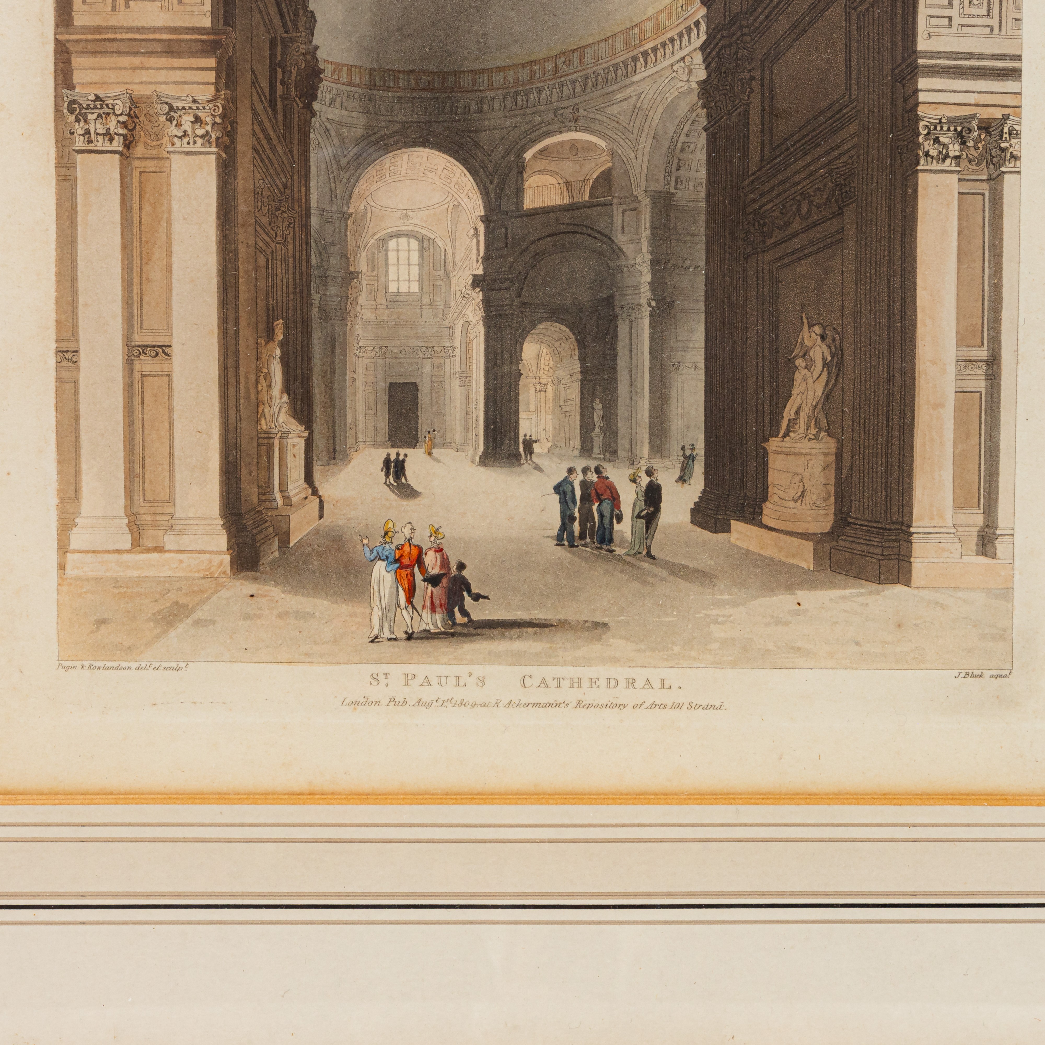 Lotto di quattro multipli su carta con vedute d'interni