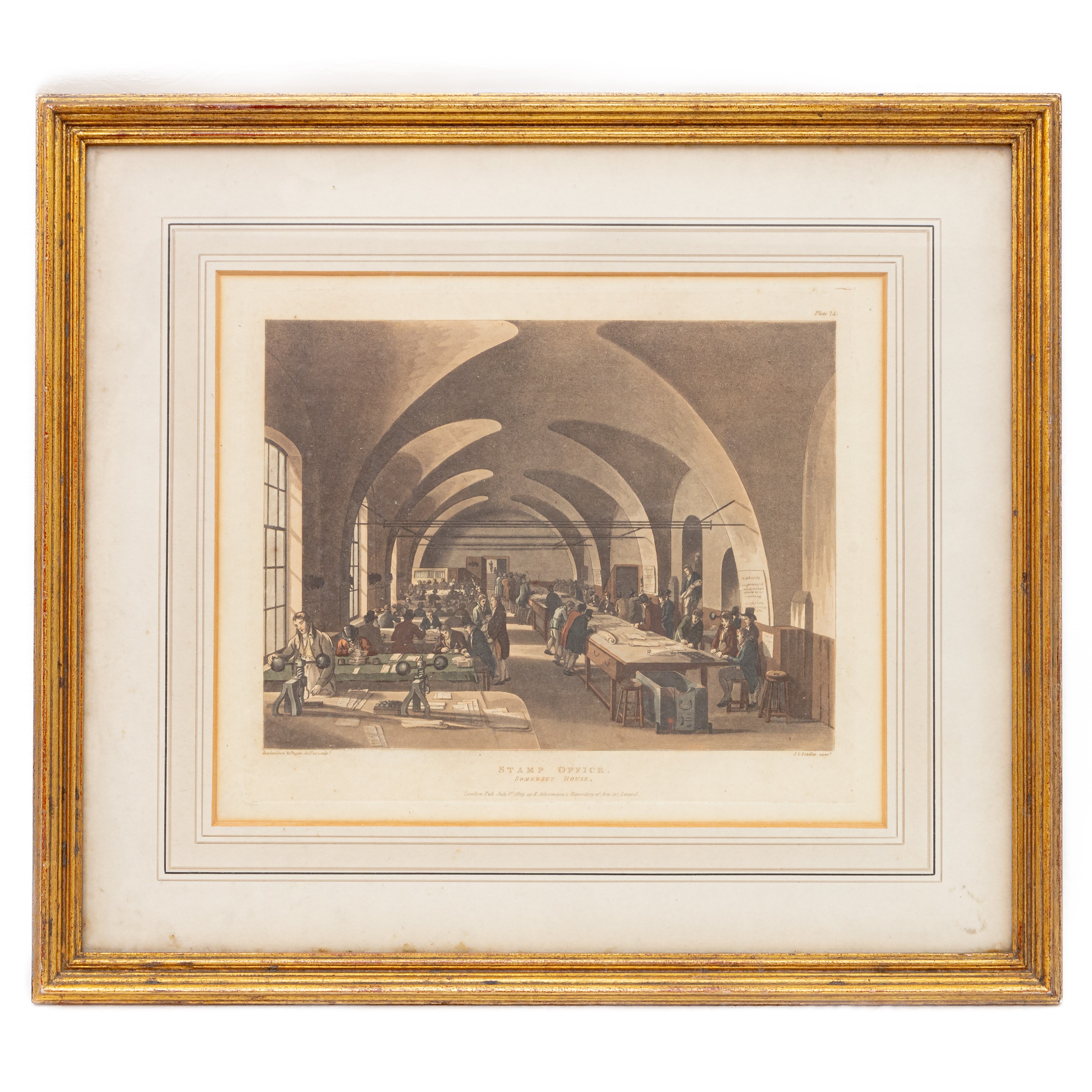 Lotto di quattro multipli su carta con vedute d'interni