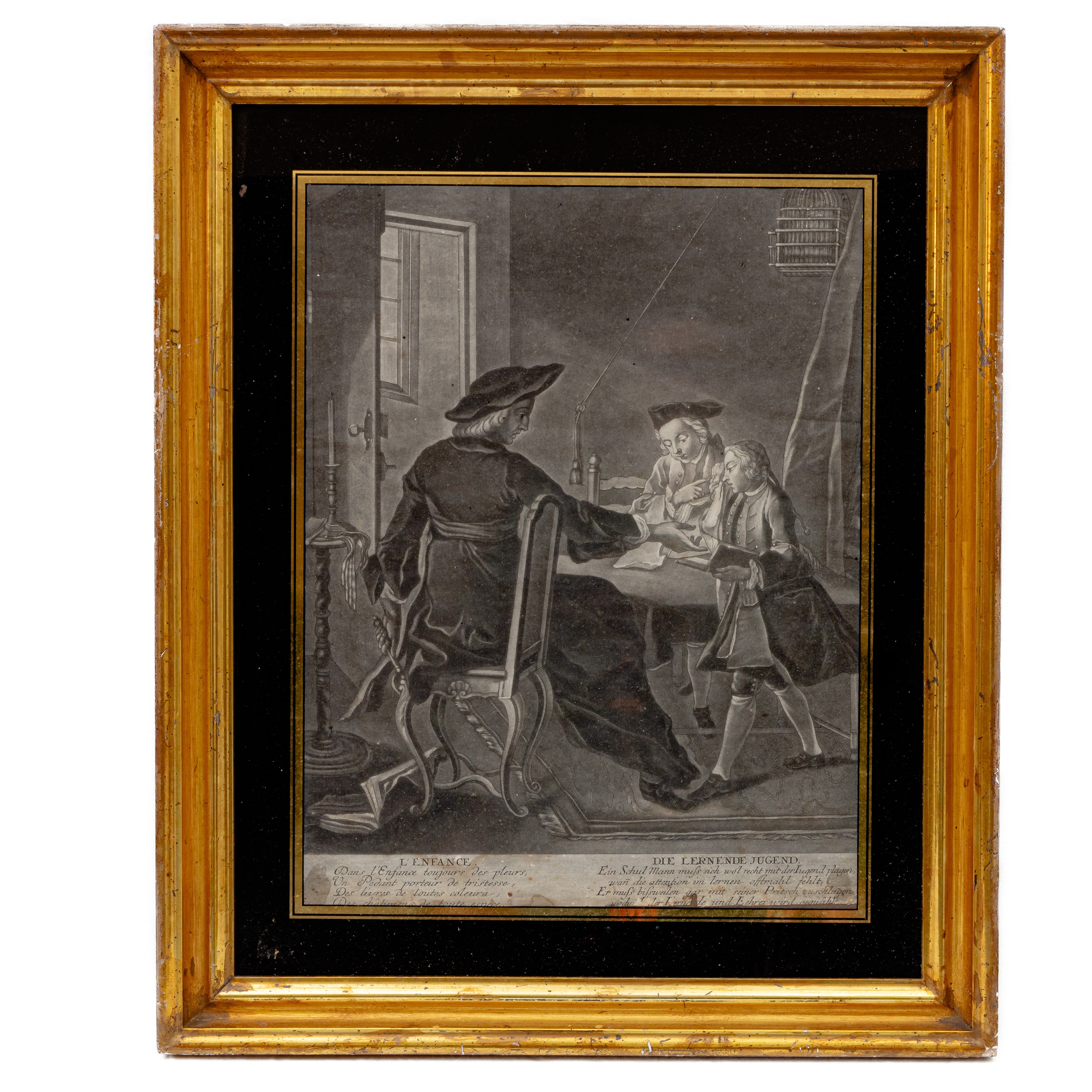 L' infanzia e il medico ,coppia di multipli in cornice sottovetro